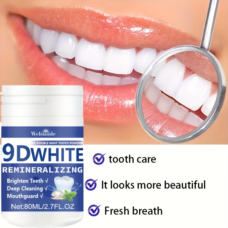 Teeth Whitening Q&M - 9D Beyazlatıcı Hidroksiapatit Diş Tozu, Diş