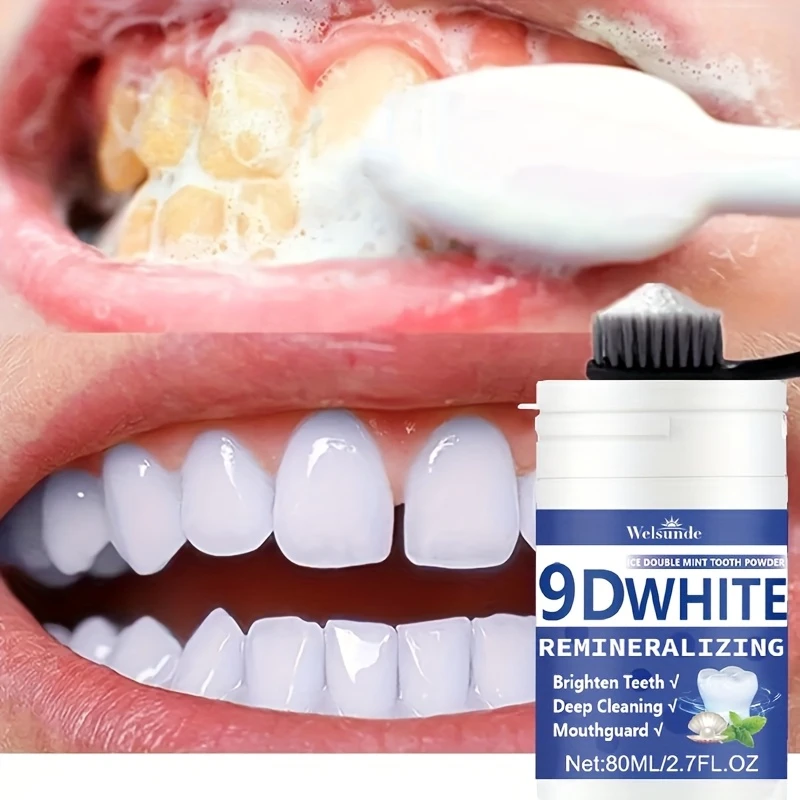 Teeth Whitening Q&M - 9D Beyazlatıcı Hidroksiapatit Diş Tozu, Diş