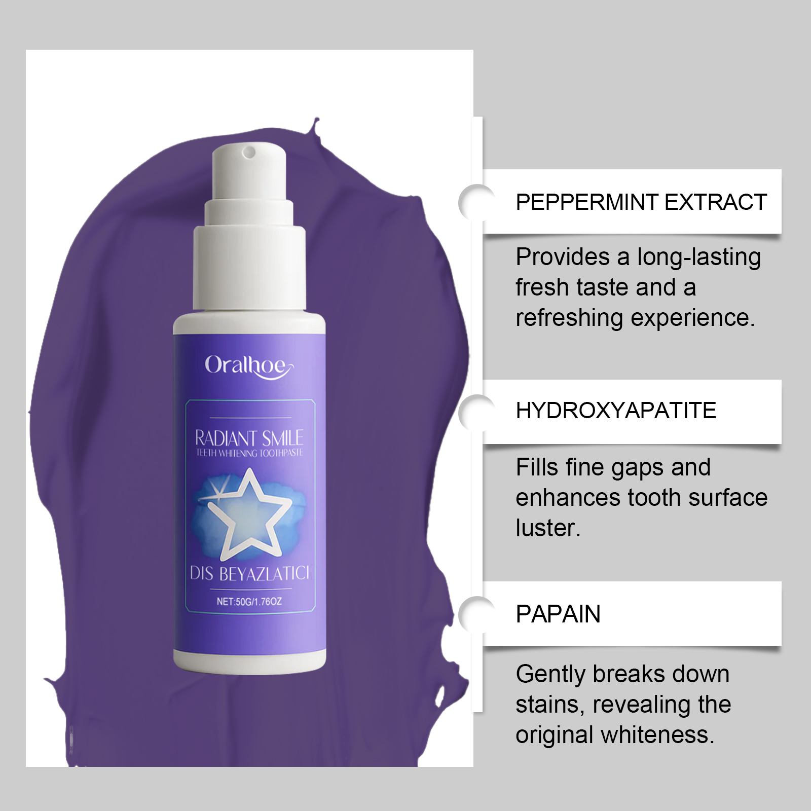 ORALHOE 50g Mor Diş Beyazlatıc - Teeth Whitening Or Bleaching incelemesi ve fiyatı
