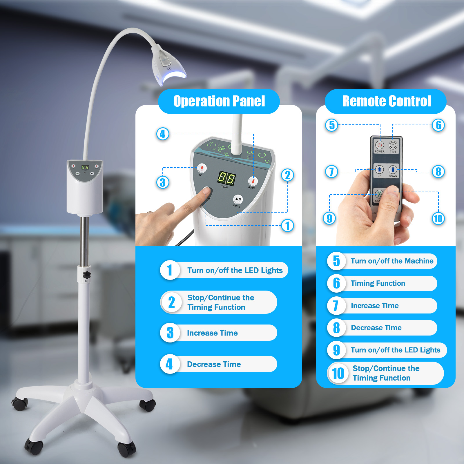 Ev Kliniği Hastanesi için Mavi - Teeth Whitening Machine Professional incelemesi ve fiyatı